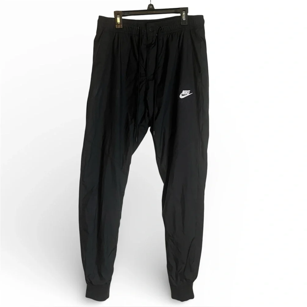 Vintage Y2K Men’s Nike Track Pants Sz S Nylon Joggers Button Closure Zip Pocket